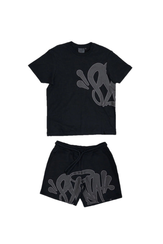 Syna Logo Twinset (T-Shirt & Shorts) - BLACK/GREY