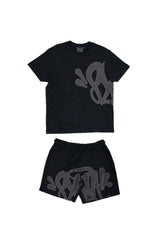 Syna Logo Twinset (T-Shirt & Shorts) - BLACK/GREY